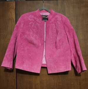Pink Embroidered Women's Jacket